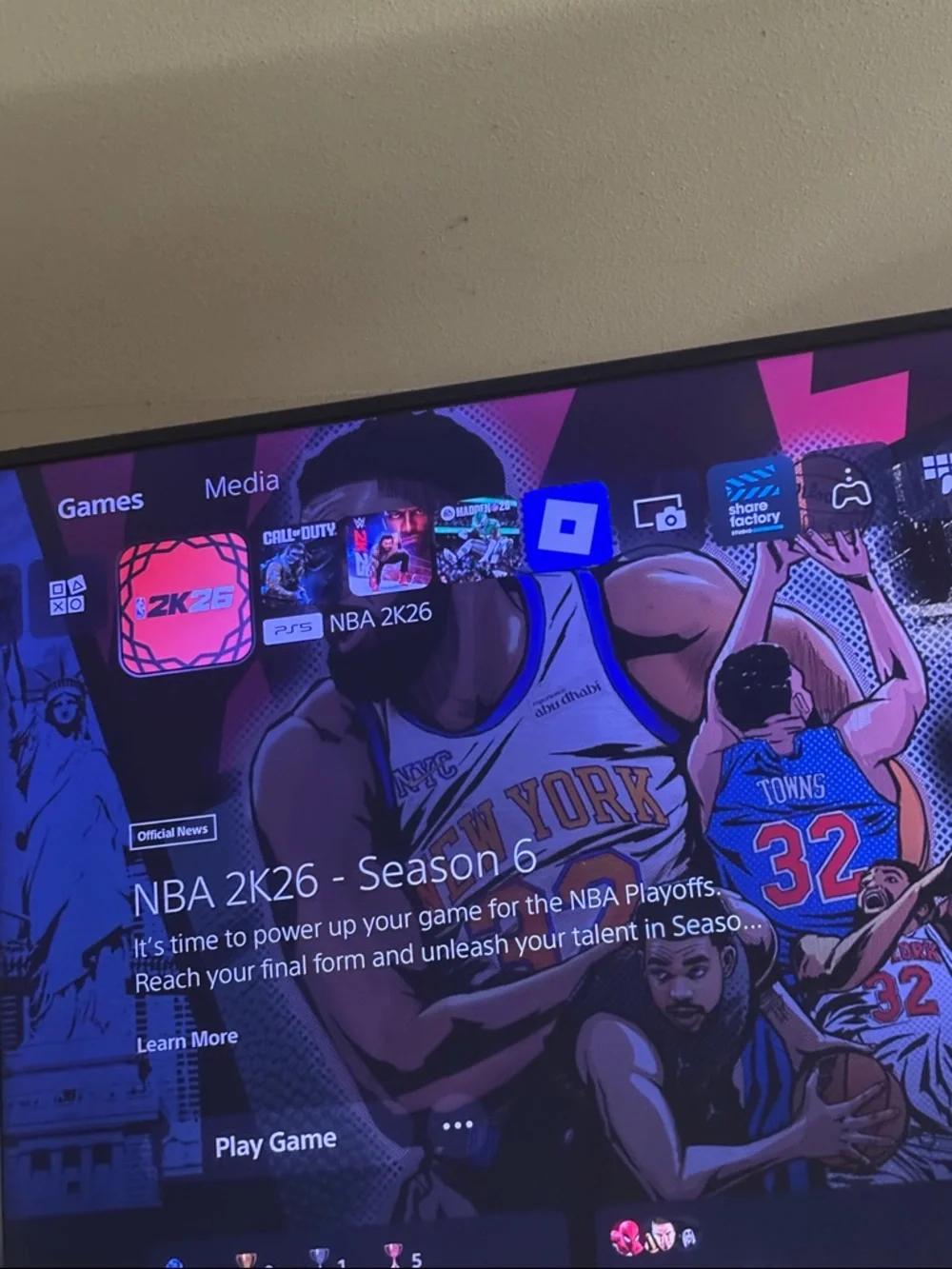 NBA 2K26 PS5 Game - New York Cover Art (Blue, Orange)